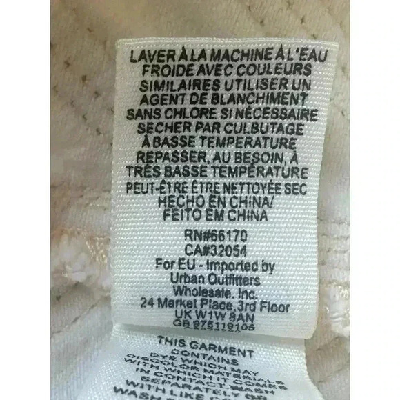 Free People Over the Rainbow Cream Flare Jeans with Embroidery on Hip~Size 29 - Picture 10 of 10